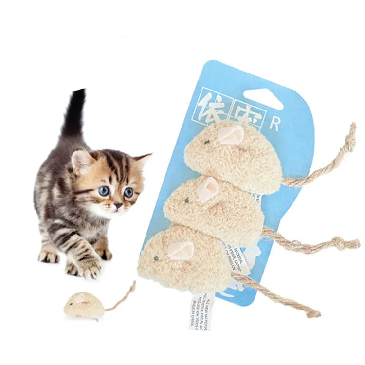 

Three pack mint cat toy simulation plush mouse catnip cat toys, Beggie , blue