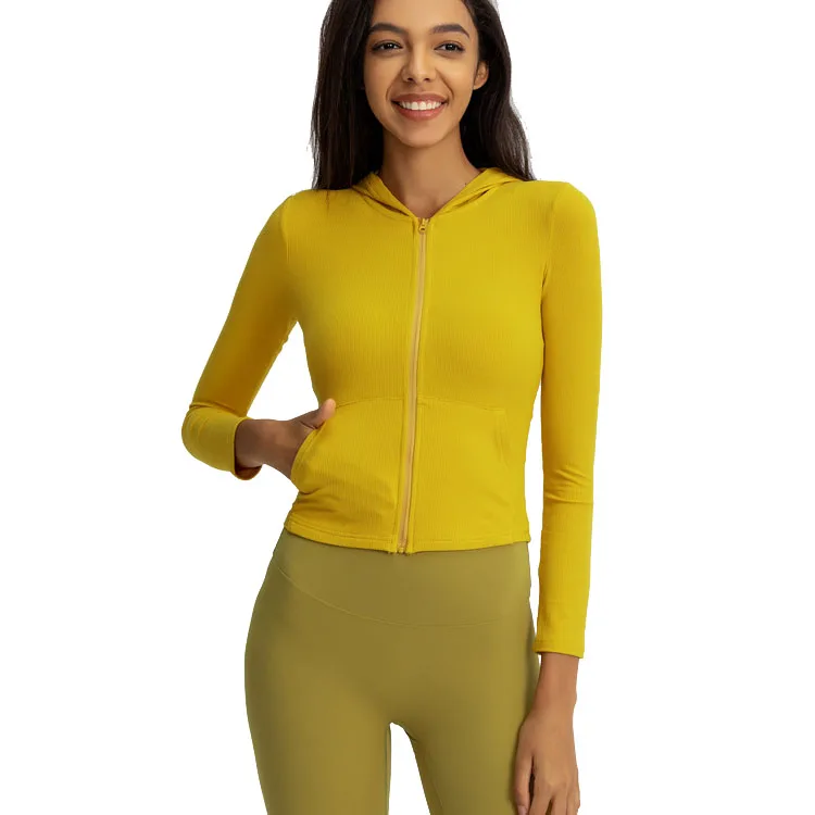 

Women Slim Fit Lightweight Half Zip Up Yoga Workout Jacket with Thumb Holes