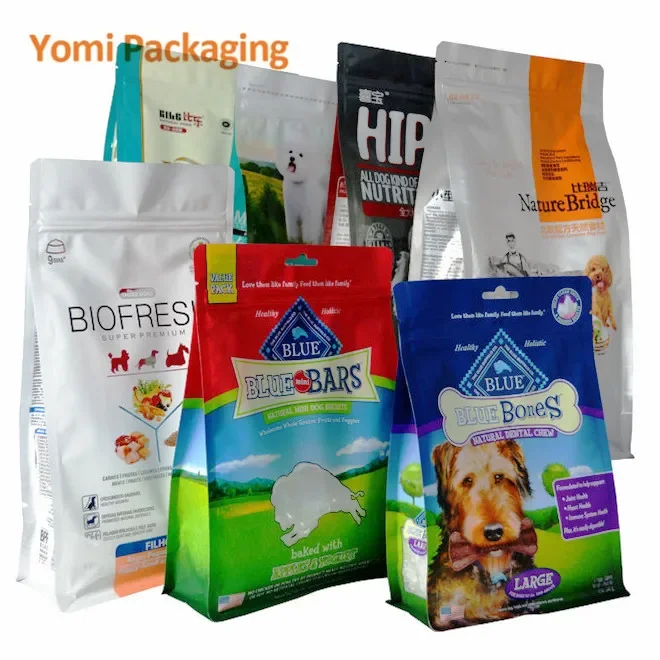 

20 Kg Bags Custom Printed Seal Bag With Zipper & Flat Bottom Resealable Pouch For Dry Pet Dog Food Packaging
