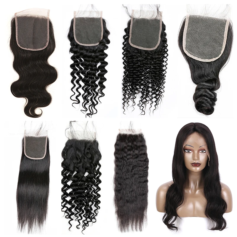 

Cheap Lace Closure Remy Hair Virgin Hair 4*4 Lace Closure With Frontal