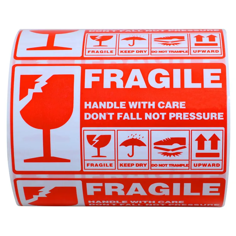 2,000 Adhesivos Fragile Handle With Care Adhesivos 90x35mm