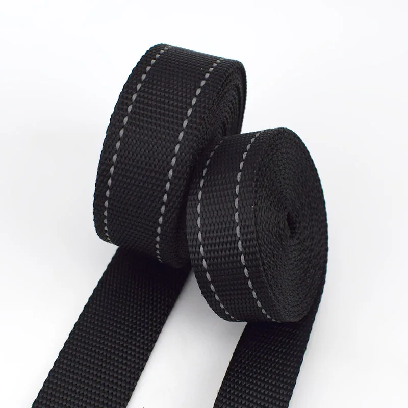 

Deepeel RD034 20/25/38mm Bags Strap Garments Sewing Accessories Luggage Belt Dog Collars Reflective Black Nylon Webbing