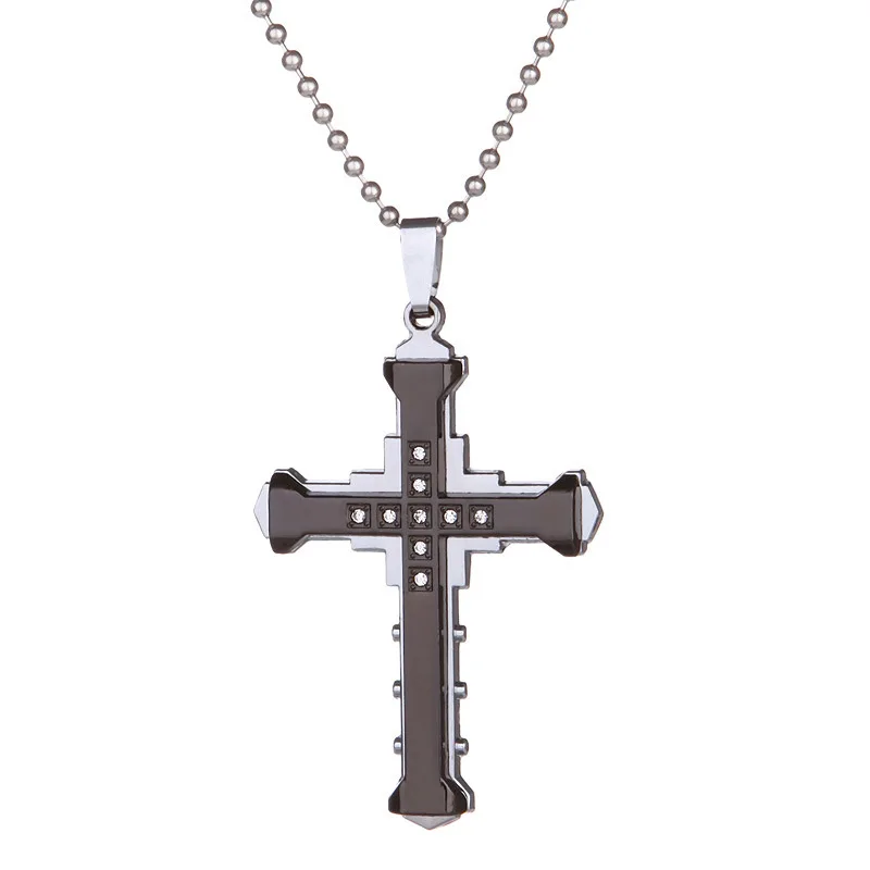 Black Cross Necklace Fashion Jewelry 