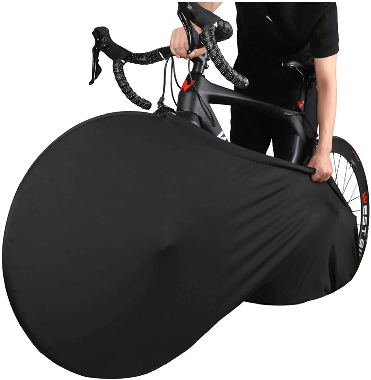 

Portable Riding Equipment Elastic Bicycle Wheel Cover Indoor Storage Bag Bike Wheel Anti-Scratch Protection Expandable Shelter, Blue green grey black red purple or customized