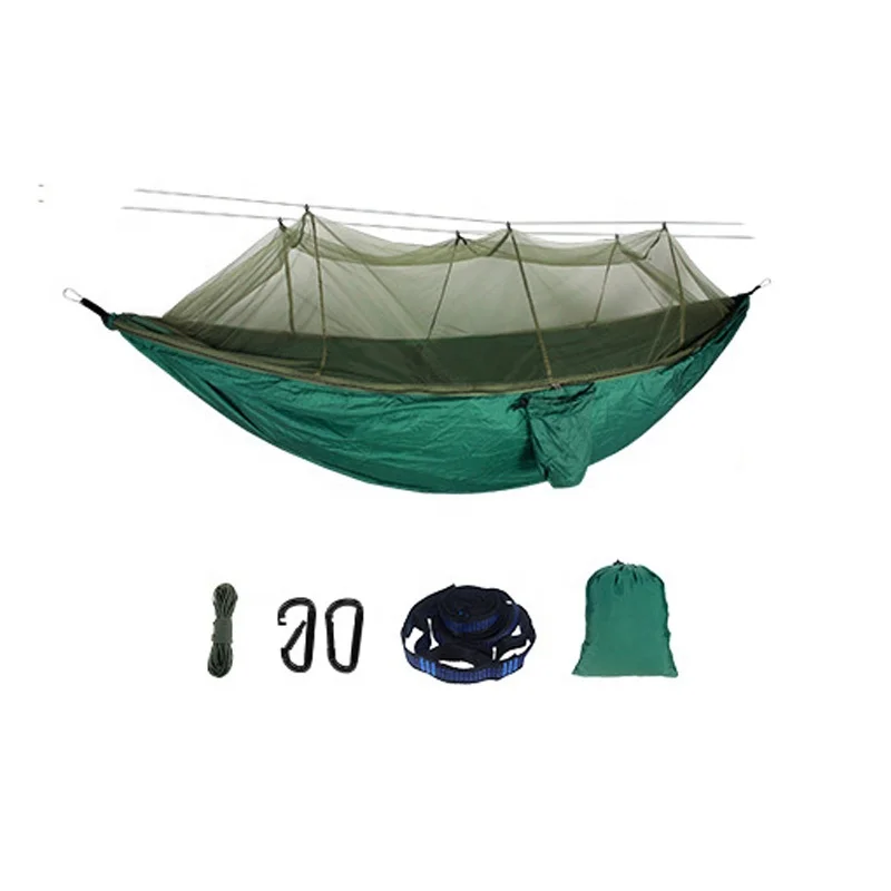 

Outdoor portable nylon camping hammock with mosquito net, Customized color