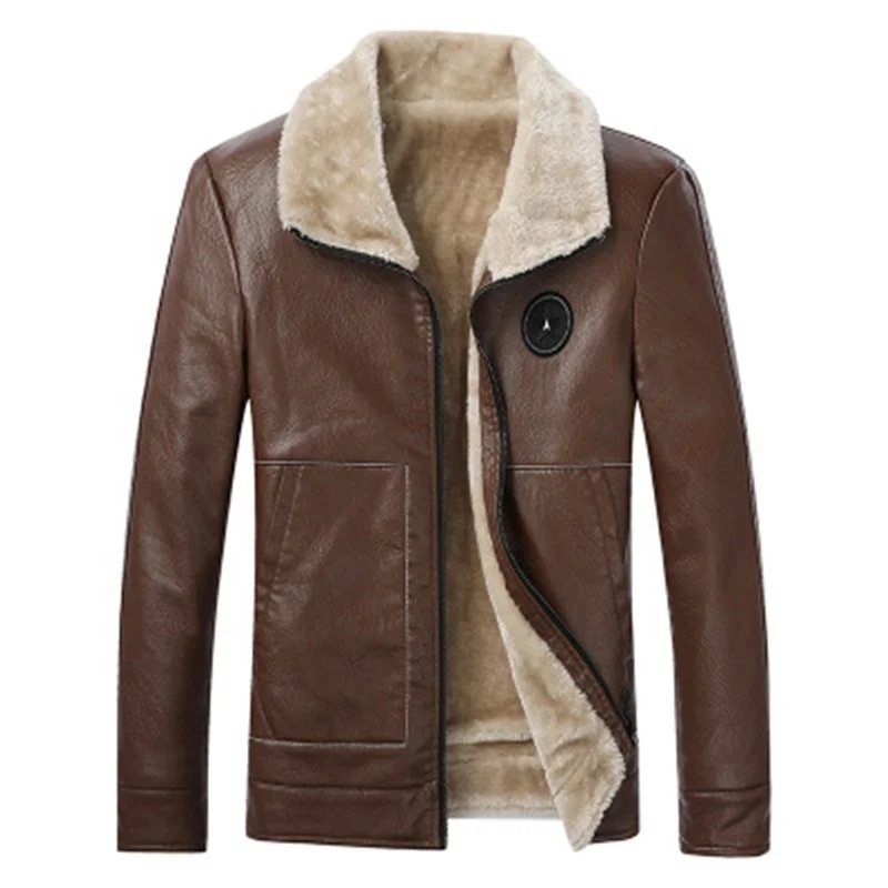 

Men's Autumn Motorcycle Leather Pocket Jackets, Black/coffee/yellow