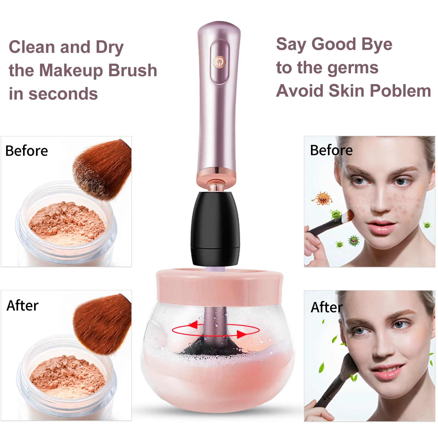 
Automatic makeup brush cleaner and Dryer support color and logo customization 