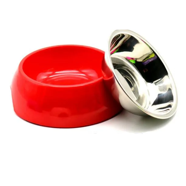 

Top Product Vary Size And Color Rounded Stainless Steel Pet Feeding Bowl Plastic Dog Food Bowl, Red,green,white,blue,pink,light green,purple