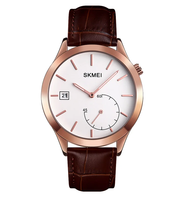 

Factory direct sale luxury brand leather men watches stainless steel watch