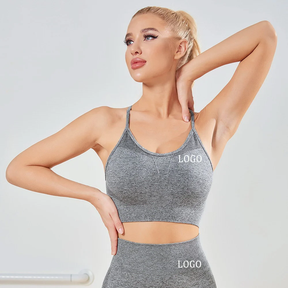 

Hot Selling 2020 Foreign Trade New Knitted Seamless Sports Fitness Solid Color Yoga Hip Bra Shorts Suit Women, As pictures