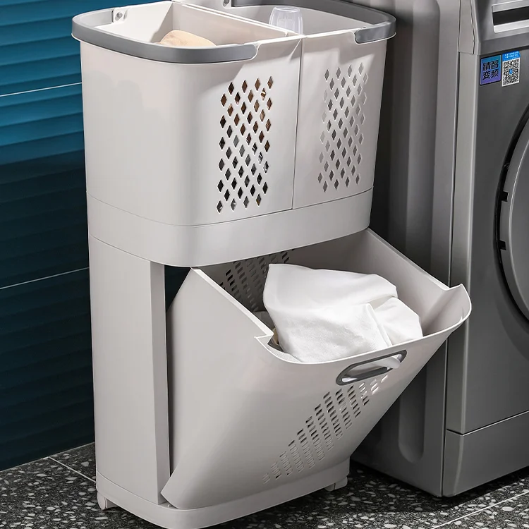 XingYou  New Design Rolling Plastic Laundry Storage Basket Bathroom Organizer Storage Holders Racks Wardrobe Space