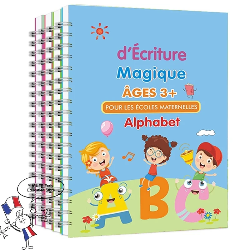 

NEW French 3D Printing Sank Magic Book Practice Learning Practice Books With A Magical Reusable Pen For Children Kids 3yrs+