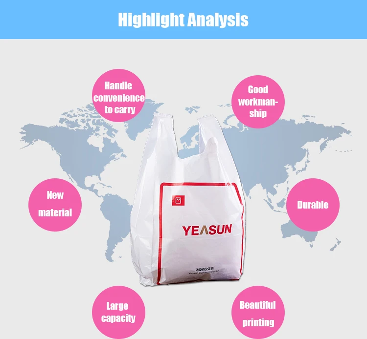 print your company logo corn starch degradable plastic t shirt bag