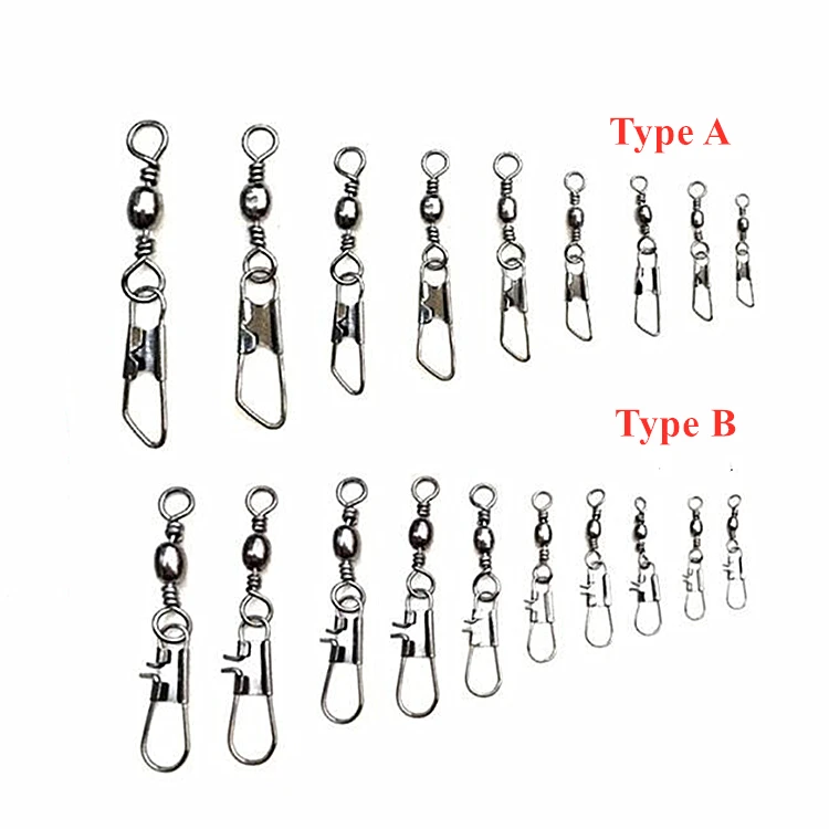 

100pcs Hot Sale Top Quality Swivel Pin Fishing Connector Fishing Rolling Swivel Snap Stainless Steel Fishing Connector Pin