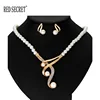 Personalized Artificial Pearl Clavicle Necklace Jewelry Wedding Bridal Necklace Earring Set