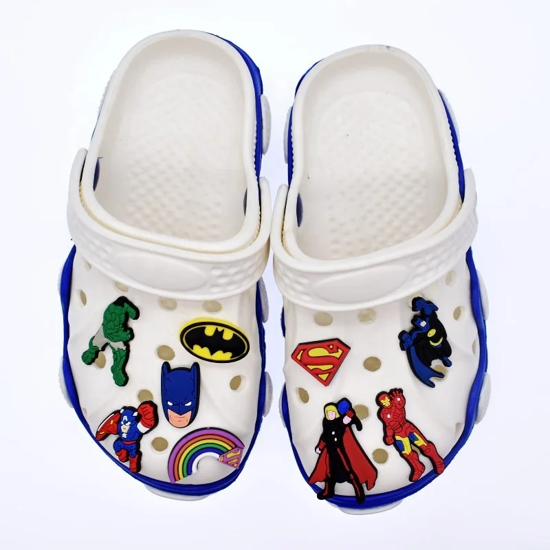 

Stock America Super Heros Design PVC Rubber shoelace charms/shoe decorations/shoe charms