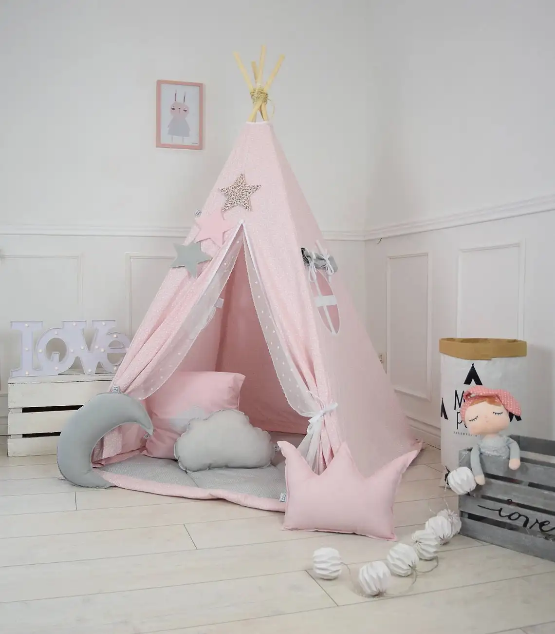 Kid Event Cute Teepee Cotton Tent Lace Polyester Tepees Boys Tee Pee