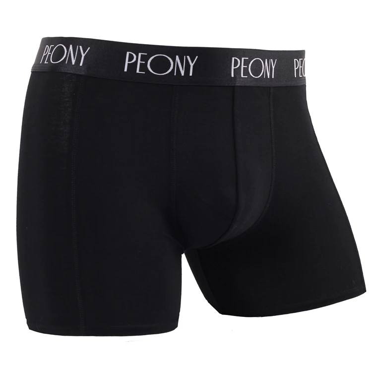 
Breathable elastic solid color boxer brief trunks bamboo underwear for men 