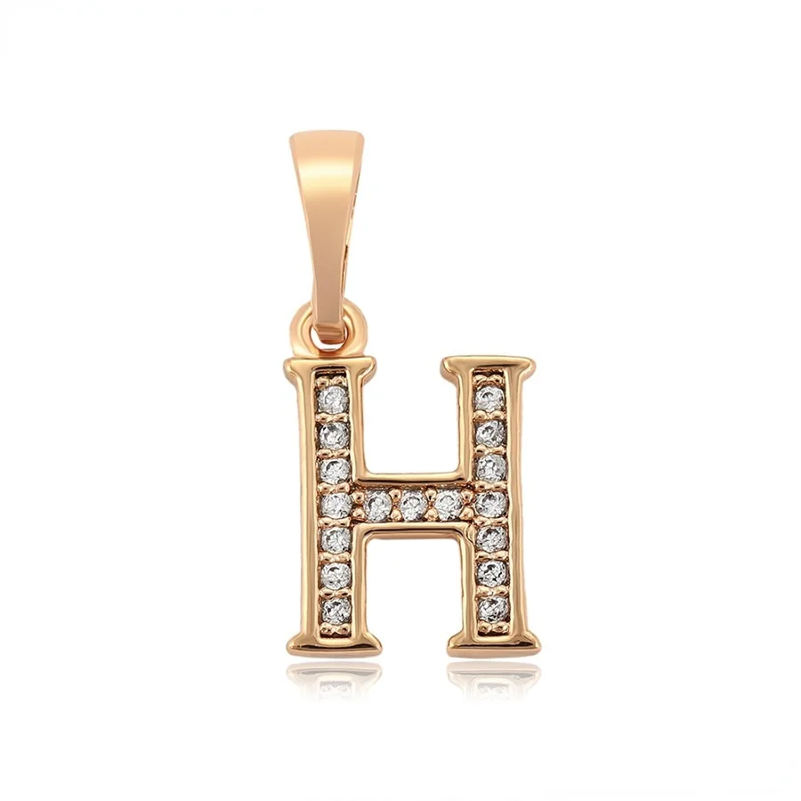 

35495 Xuping jewelry elegant fashion new design letter series H neutral versatile 18K gold pendant