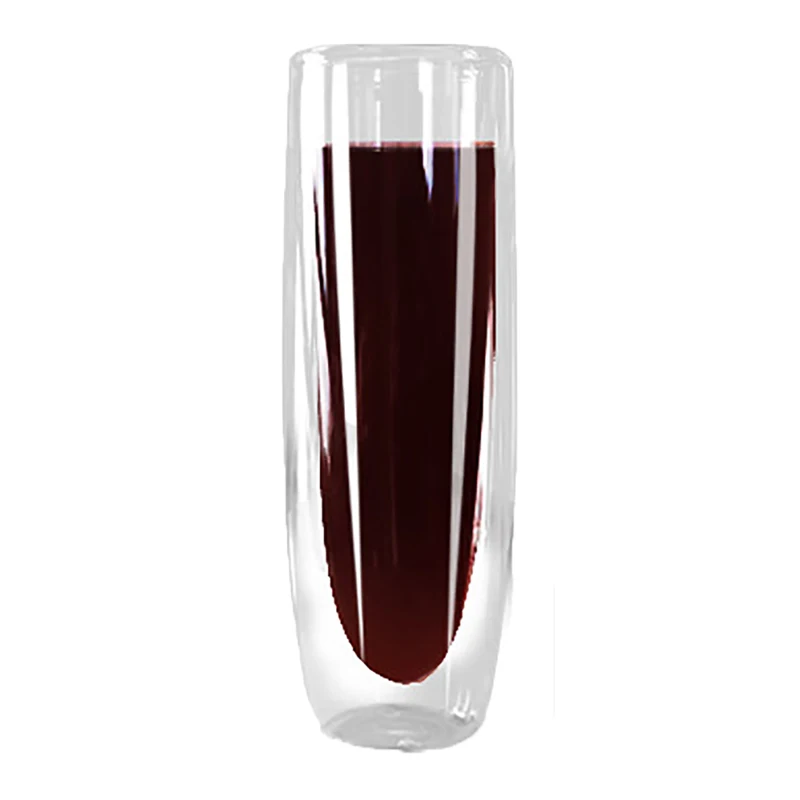 

BCnmviku Heat-resistant High Borosilicate Double-layer Glass Custom Logo Creative Champagne Glass Cross-border Red Wine Glass, Transparent clear