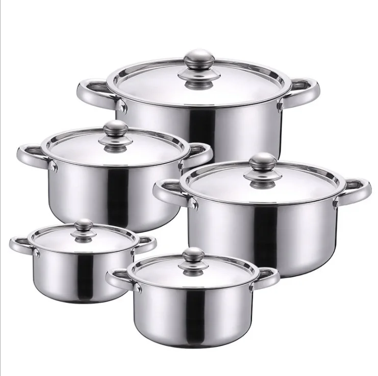 

10pcs Cheap Royal Prestige Stainless Steel Happy Baron Cookware Hot Pot Set Soup cookware sets Induction