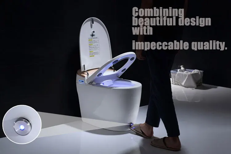 Wholesale Bathroom Wc Toilets One Piece Kicking Sensor Automatic Flushing Washroom Smart Wc