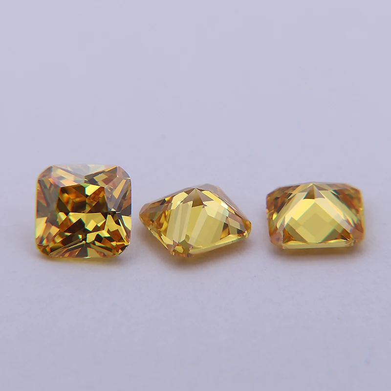 

Diamond Cut Gold Cushion Cubic Zirconia Gems