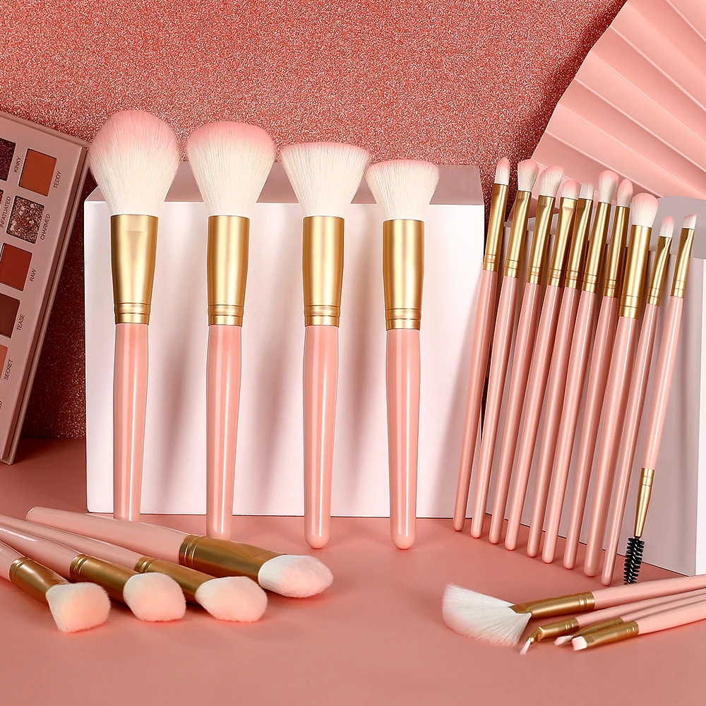 

XINYAN 2020 new pink 22 Pcs professional makeup brush sets cosmetics kit beauty tools high quality blush brush custom logo