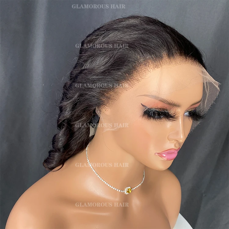 

Glamorous Hair New Style Human Hair Wholesale and Retail Low Price Professional Vendor loose wave 13x4 hd lace frontal wig, Black,1b brown,red,orange