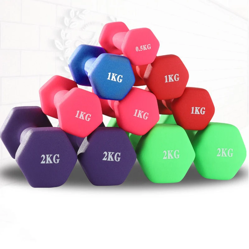 

Free Weights Gym Fitness Equipment Weight Lifting Adjustable Rubber Neoprene Hex Dumbbell Sets, Colorful, accept customize