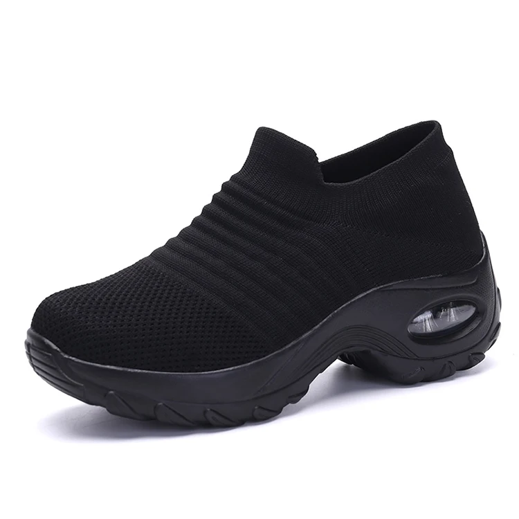 

Wholesale Light Mesh Breathable Dance Platform Sports Fashion Sneakers Women's Casual Socks Shoes