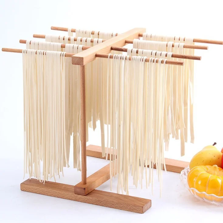 Food Safe Collapsible Bamboo Wooden Italia Pasta Dryer De Secado Noodle