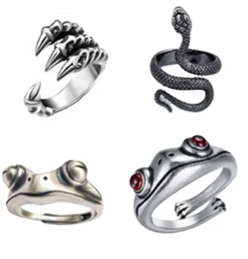 

Wholesale 9pcs Vintage Frog Snake Open Rings Set For Women Teen Girls Fashion Crystal Personality Jewelry, Picture