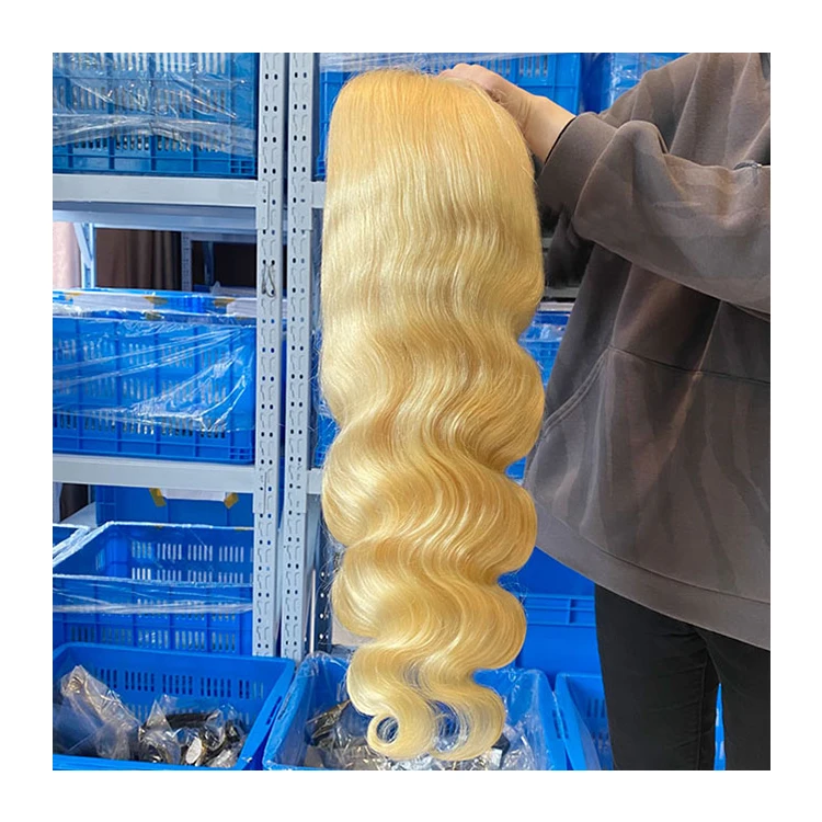 

100% Mink Raw Virgin Cuticle Aligned Brazilian Blonde Lace Frontal Wig Human Hair 613 transparent Lace Front Wigs With Baby Hair