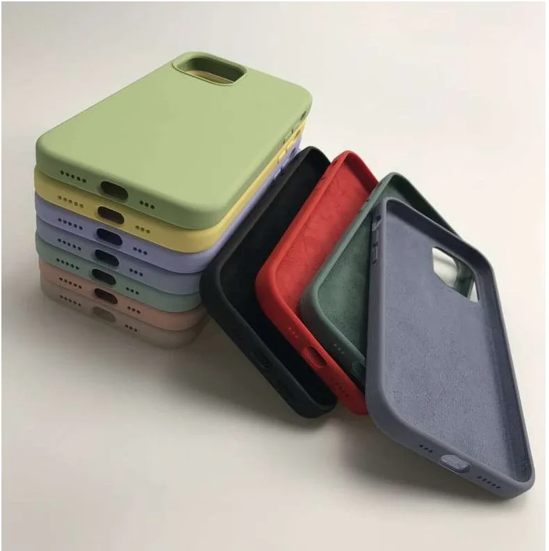 

Amazon New Solid Color Cube Square Edged Silicone Mobile Phone Case For Iphone 11 12 Pro X Xr Xs Max Telefoon Hoesjes, Multiple colors