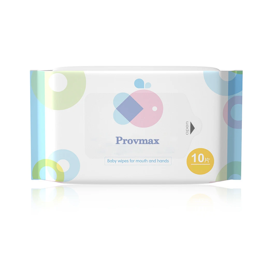 

non-woven fabrics cotton wipes baby thick 10pcs water wipes baby pure water flushable wipes for baby and kids, White+blue