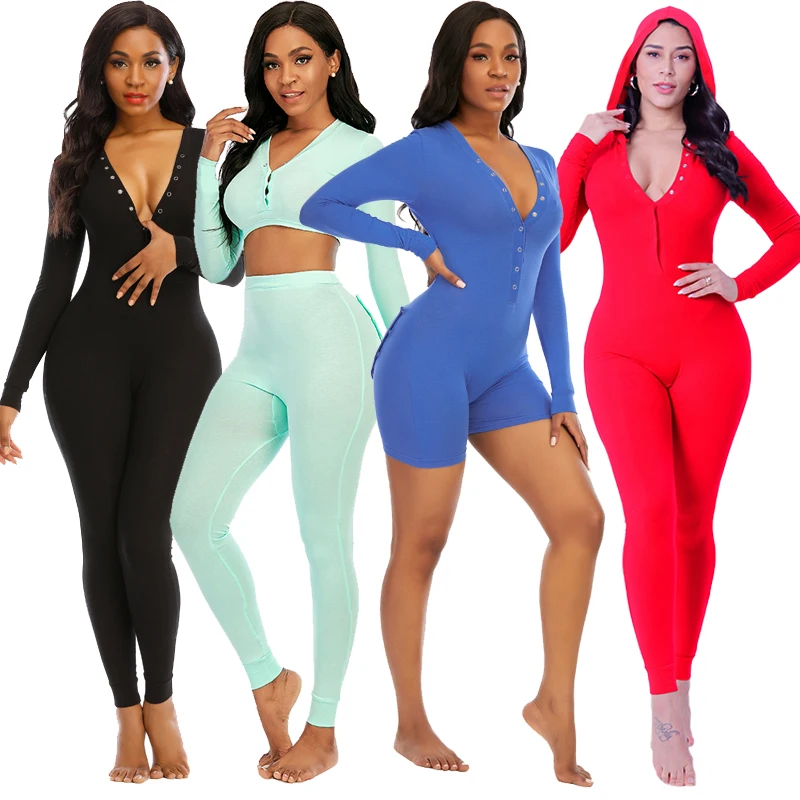 

Wholesale long pant jumpsuit christmas pajamas women cotton sleepwear onesie for women with butt flap, Black white rose greeen purple