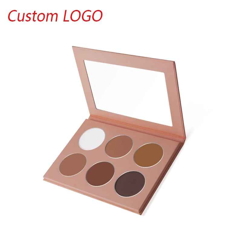 

Custom LOGO Cosmetics Pink 6 Color Loose Powder Highlighter Makeup palette