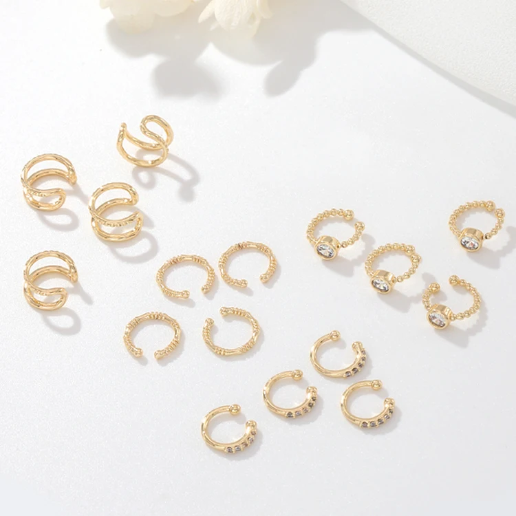 

Wholesale 14K Gold Plated Earrings Cuff C-shaped Ear Clip Eardrop