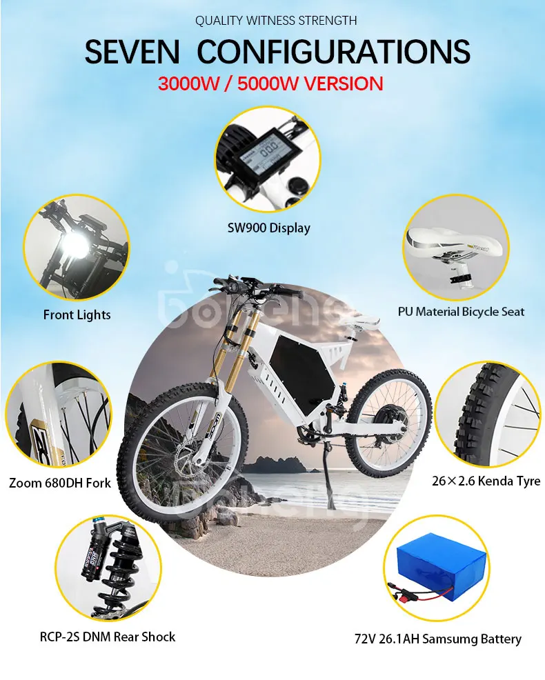 Eu Warehouse Safeway Electric Bike Steel Frame Fast Speed 3000w 5000w