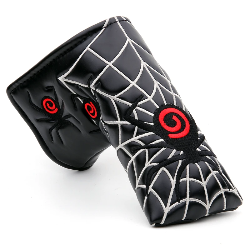 

Black PU Spider Embroidery Golf Large Mallet Putter Cover