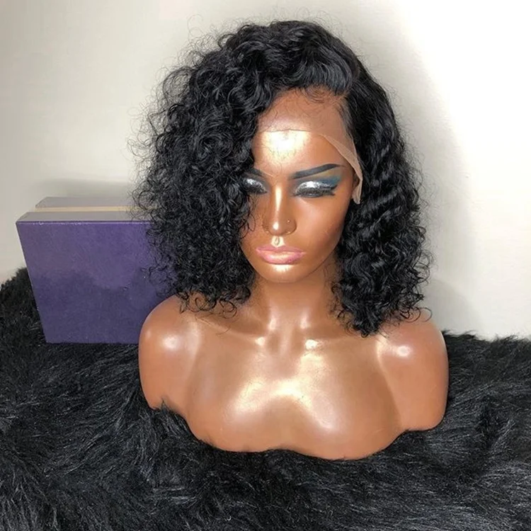 

Afro Kinky Curly Full Lace Wigs #2 Brown Color Bleach Knots Preplucked In Stock