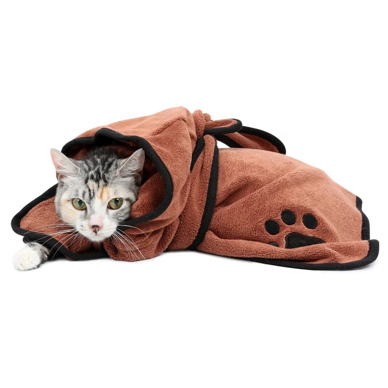 

Wholesale Dog Drying Coat Robe Microfibre Luxury Pet Cat Towel, Customized