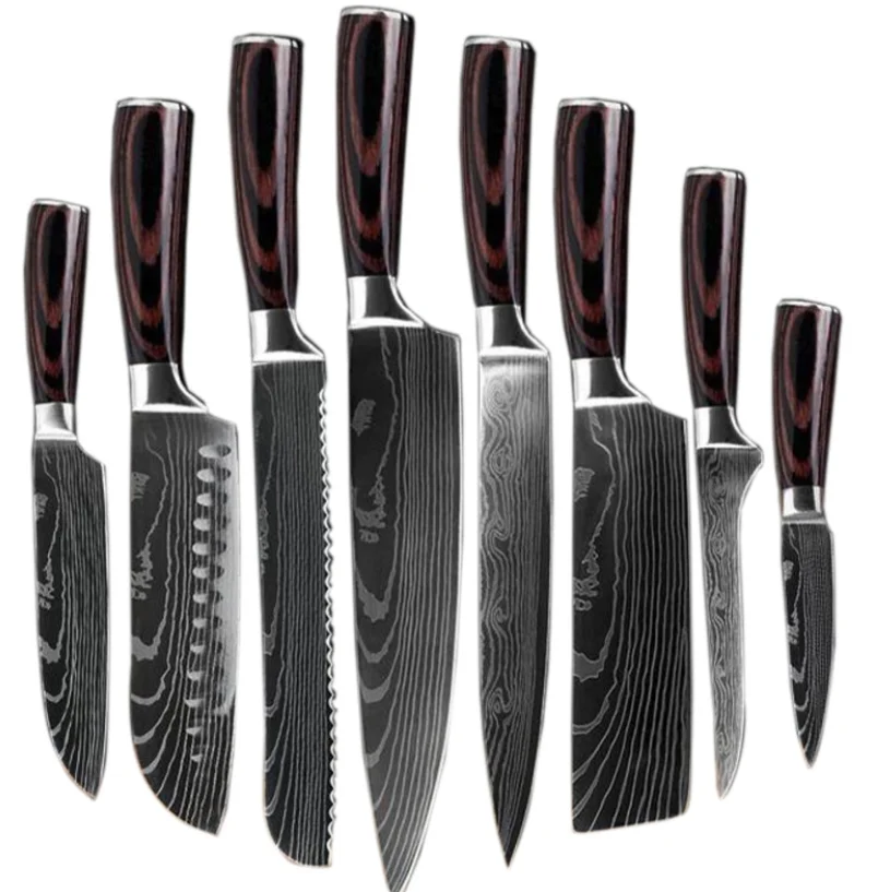 2020 Eco Bestseller Damascus Pattern 7cr17mov Stainless Steel Kitchen