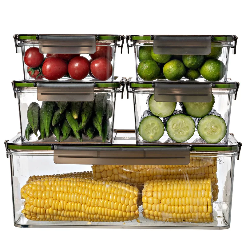 

Wholesale Hot Sale Multi Specification Transparent Kitchen Storage Box Food Container Stackable Pantry Organizer Bin