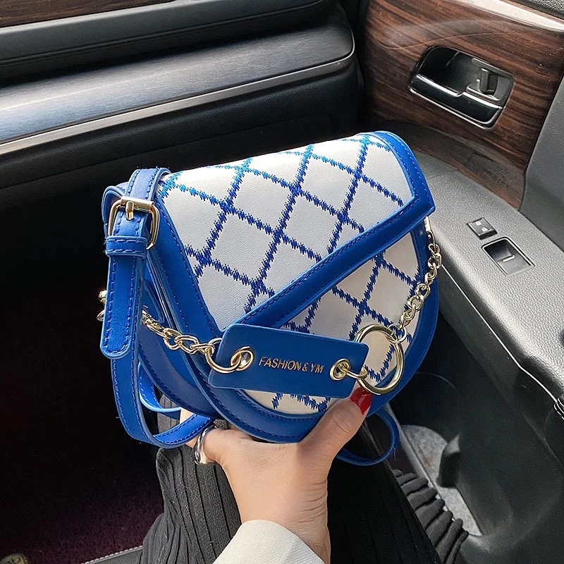 

Wholesale 2022 Drop Shipping Bag Contrast Leather Small Jelly Cross Chain Shoulder Tote Handbag for Women Mini Circle Handbags