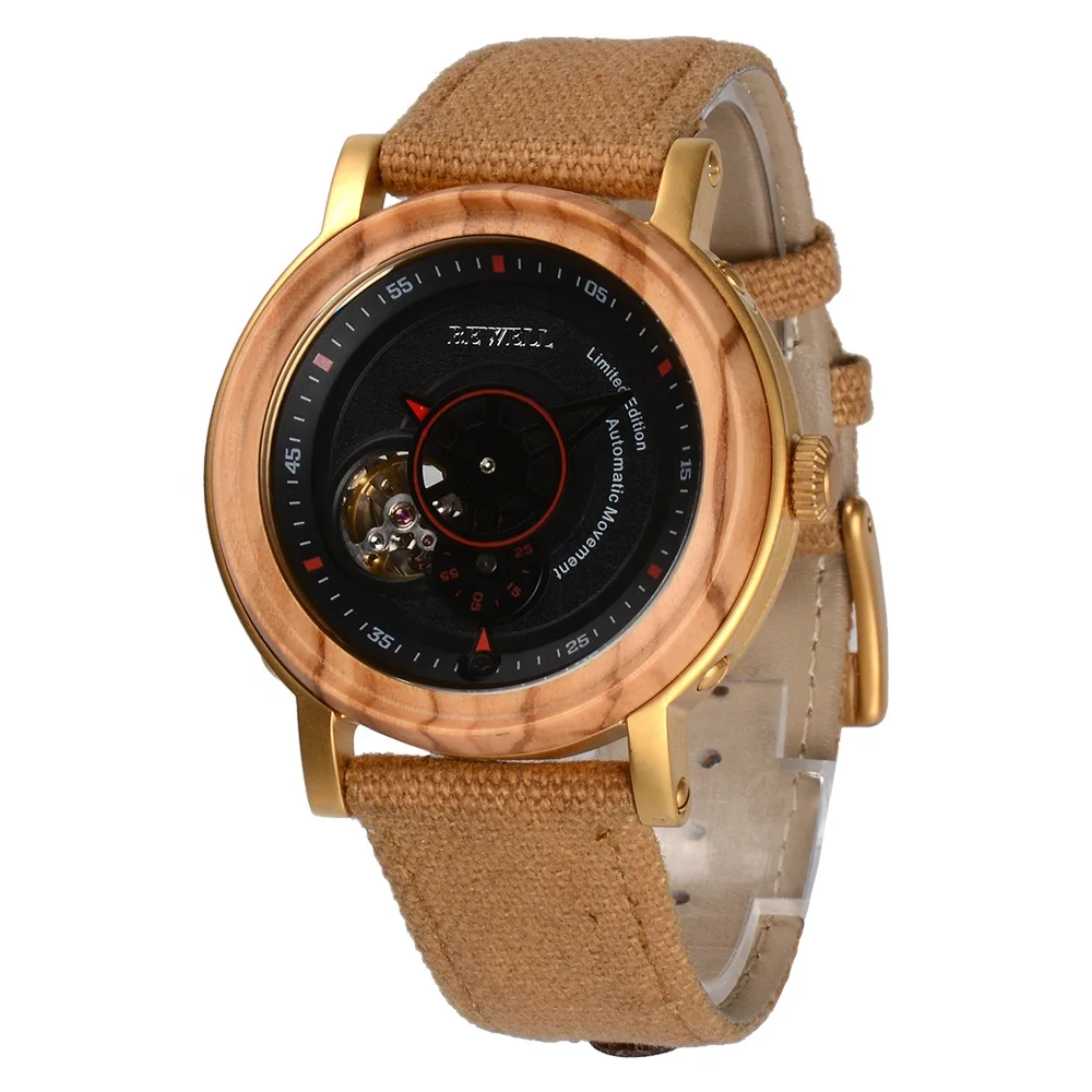 

Men Wood Watch Popular Bamboo Wood Skeleton Chronograph Watches