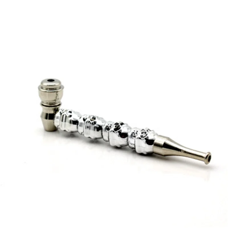 

Metal Sk-ull Detachable Portable Convenient Tobacco Pipe, Sliver/gold