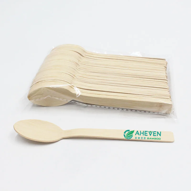 

Eco Friendly Disposable 170 mm Bamboo Spoon Knife Fork Cutlery And Plates Set For Party Using, Natural color