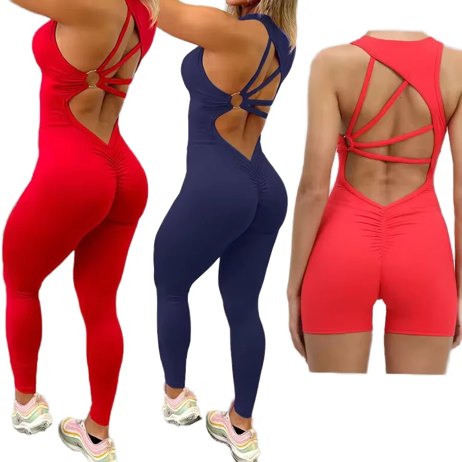 PASUXI Backless One Piece Gym Fitness Bodysuit